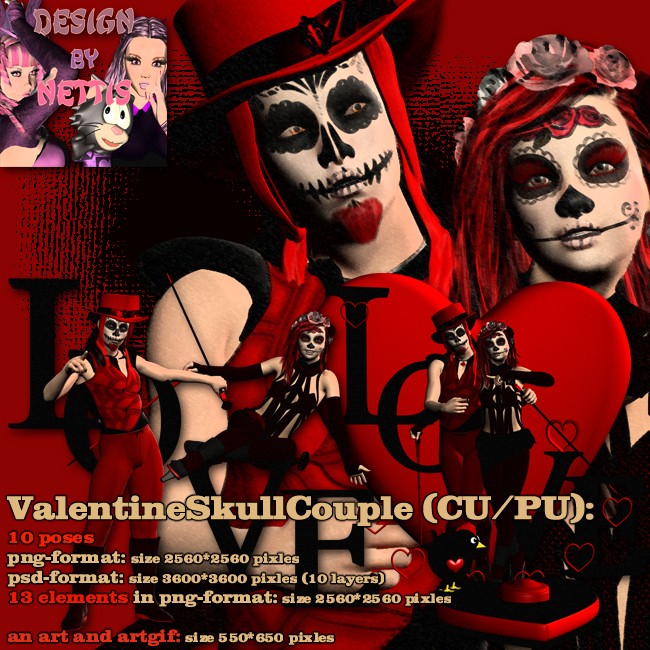 ValentineSkullCouple (CU/PU) - Click Image to Close
